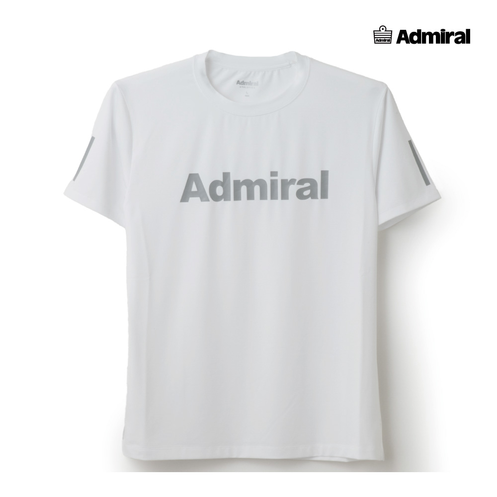 【4/11・12限定！最大1500円OFFクーポン】ADMIRAL　メンズ　ミニマルビッグロゴTEE　ATMA518-000　2025FW　ホワイト　吸水速乾　UVカット　ストレッチ　アドミラル　MEN　テニスウェア　バドミントン　ソフトテニス　ポスト投函対応