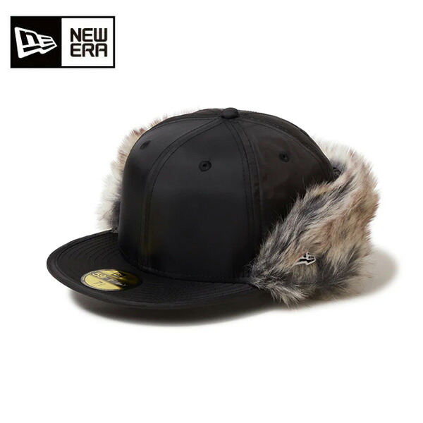 【4/11・12限定！最大1500円OFFクーポン】ニューエラ キャップ 59FIFTY Flip down Water Repellent ファー ユニセックス 25FW ブラック 14668884 帽子 アウトドア OD 5950FD FUR BLK 撥水