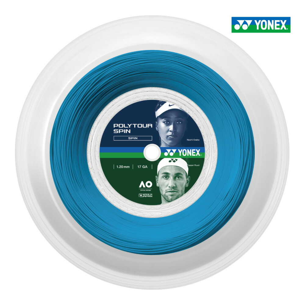 【4/18・19限定！最大1500円OFFクーポン】【新パケ】YONEX ポリツアースピン POLYTOUR SPIN ヨネックス 200mロール PTS120R2 PTGSPNR2 硬式 ガット ポリエステルモノ