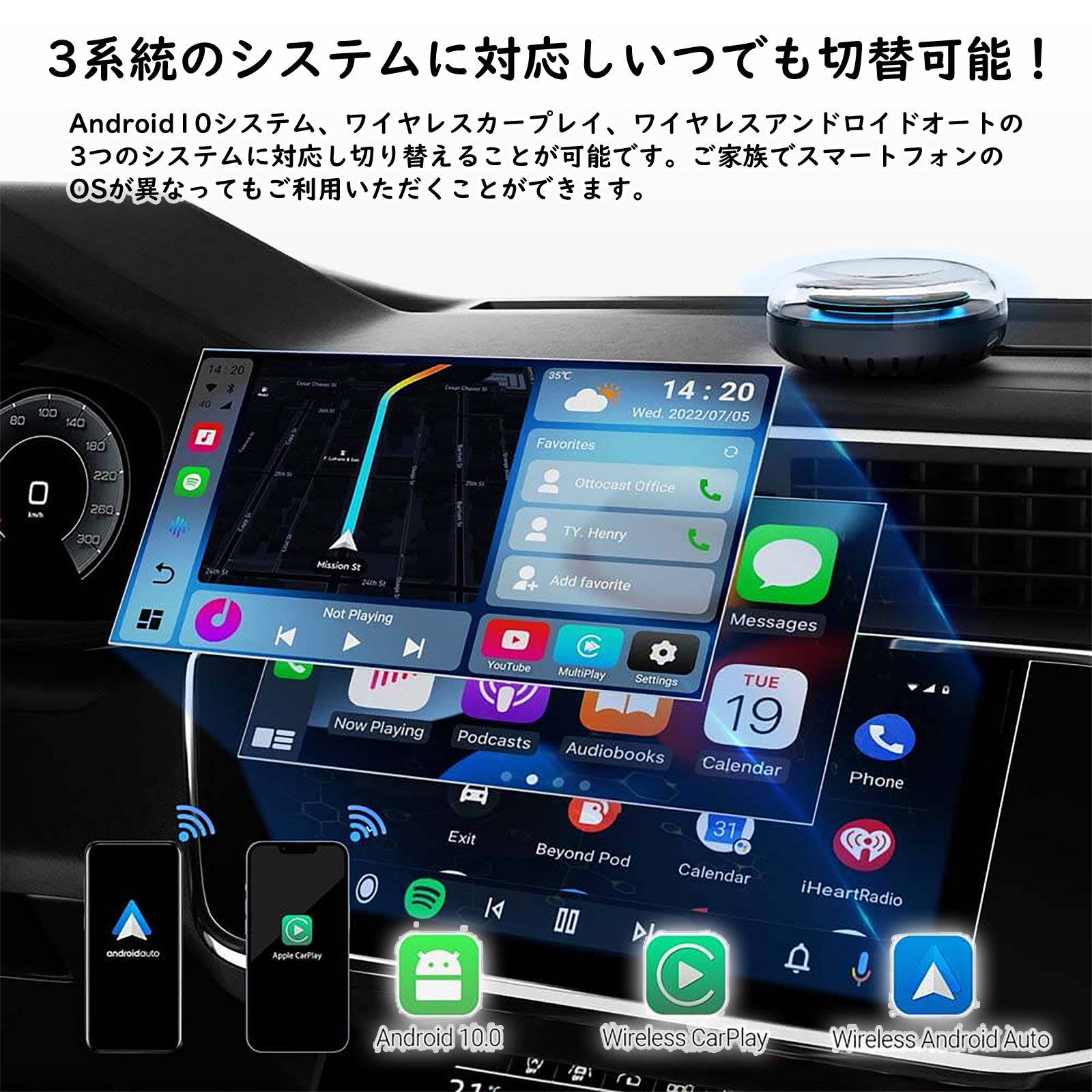 オットキャスト (OTTOCAST) PICASOU2 ピカソウ2 Carplay AndroidAuto