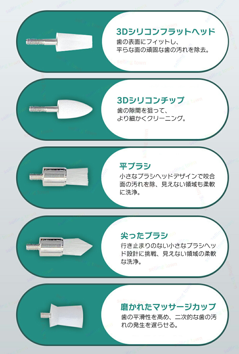 楽天市場】電動歯ブラシ 歯磨き器 5つの研磨ヘッド 歯消しゴム 楽天市場】電動歯ブラシ 歯磨き器 5つの研磨ヘッド 歯消しゴム