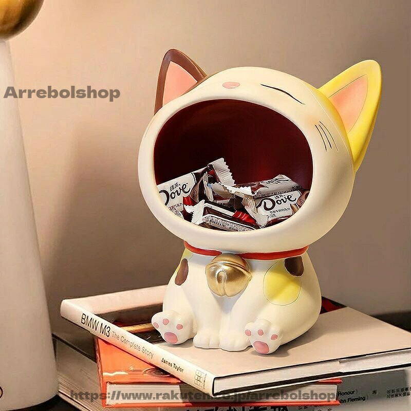 【送料無料】猫の置物 玄関小物 インテリア飾り ねこ 猫ちゃん キー収納 金属 樹脂製品トレイ 鍵スタンド 小物収納 玄関収納 卓上置物 収納