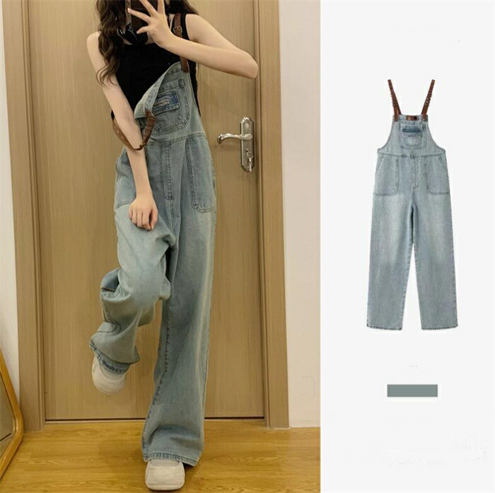 デニム サロペット パンツ オーバーオール ボトムス レディース オールインワン パンツ ストレッチ ゆったり 体型カバー 可愛い 綺麗め カジュアル 秋新作 大人可愛い オシャレ送料無料！