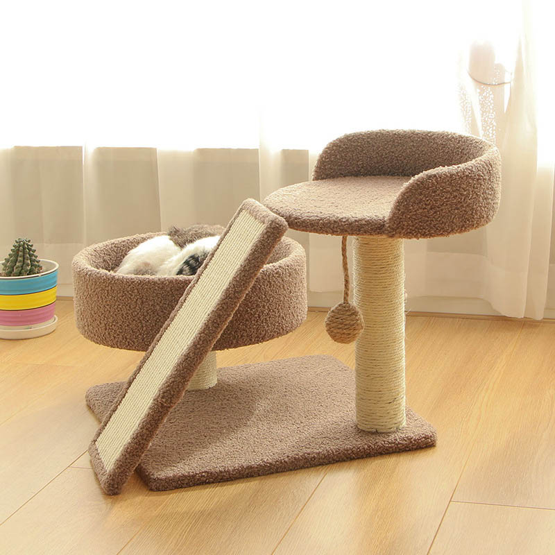 送料無料 キャットタワー キャットベッド おもちゃ ボール付き 爪とぎ 爪とぎポール ボード 紙管 猫 ねこ 麻縄 ペット用 おもちゃ おしゃれ 遊園地 ストレス発散 運動不足対策 猫用品 30*60cm 四季適用 海外通販