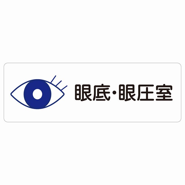 眼底・眼圧室 サインステッカー シール 長方形 防水 屋内 屋外 ピクトサイン 表示 案内 場所 看板 施設 病院 医療 おしゃれ シンプル