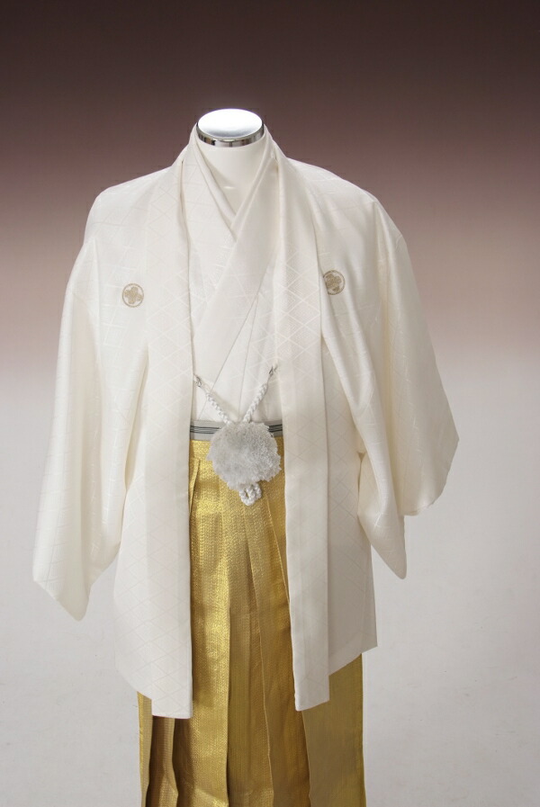 専門店では レンタル No105 紋付袴レンタル 白 金 羽織袴 貸衣裳 貸衣装 着物レンタル 白紋付 結婚式 成人式 大学卒業式 花婿 神殿挙式 白無垢 色打掛セットで割引有 往復送料無料 足袋までついたフルセット 着物