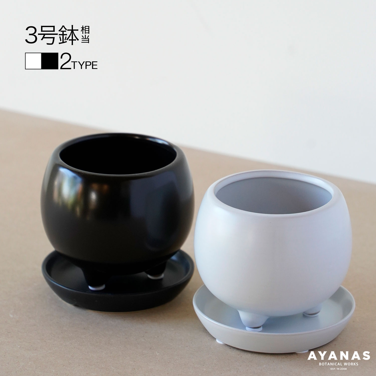 小2個セット BOTANIZE lotta ayano nakano 鉢 楽天市場】観葉植物 植木鉢 シンプル おしゃれ 白 小さい 3.5号