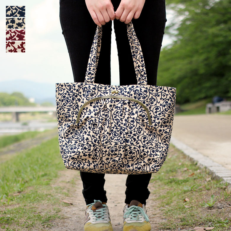 楽天市場】【在庫商品】がま口ポケット付きトートバッグ【帆布・がま