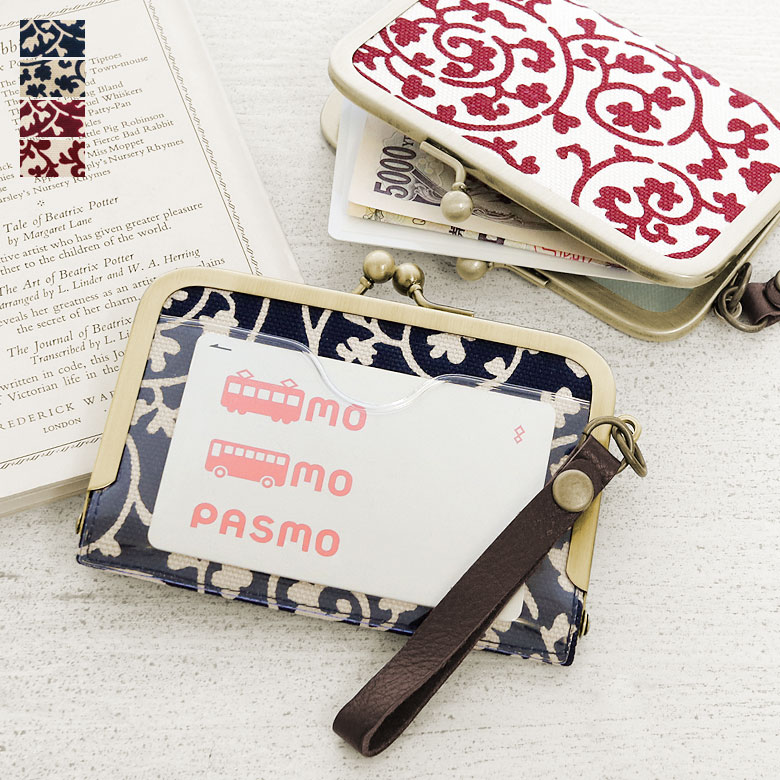 楽天市場】【在庫商品】ストラップ付き横型がま口パスケース【帆布・蛸