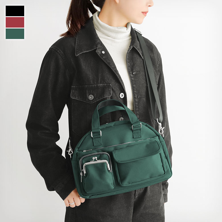 【在庫商品】がま口ラウンドバッグマルチポッケ【Sarei NEUTRA】 バッグ かばん 鞄 ショルダーバッグ ショルダー ポケット トレンド おしゃれ レディース 日本製 京都 ガマグチ がまぐち｜がま口の専門店 AYANOKOJI