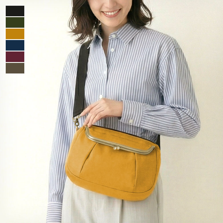【在庫商品】がま口ショルダーバッグころん【コーデュラ(R)】 バッグ かばん カバン 鞄 bag ショルダー ショルダーバッグ 斜め掛け ボディバッグ レディース メンズ ユニセックス 日本製 京都 ガマグチ がまぐち