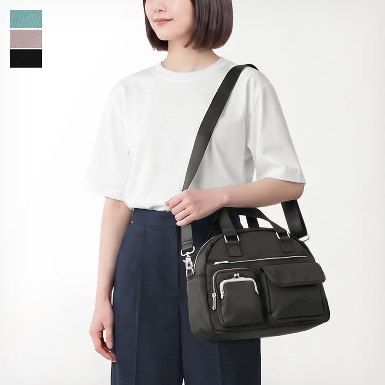【在庫商品】がま口ラウンドバッグマルチポッケ【Sarei NEUTRA 26SS】バッグ かばん 鞄 ショルダーバッグ ショルダー ポケット トレンド おしゃれ レディース 日本製 京都 ガマグチ がまぐち|がま口の専門店 AYANOKOJI