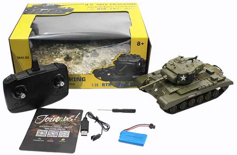 NEW HengLong 1/30 M26パーシング戦車 赤外線BB発射戦車+サウンド！（オリーブドラブ塗装・ゴムキャタピラ・BB仕様）Heng Long 2.4GHz 1/30 Scale Remote Control Tank with Sound Light3841-02