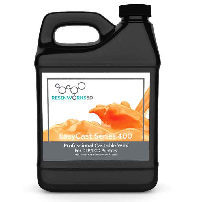 resinworks3D EasyCastつづき物400 ワックスレジン 500g LCD光形成 3D印刷機用 (Anycubic Photon、Bean、FlashForge、Phrozen 3D印刷機、Wanhao、および余分の物のLCD軍事基地の印刷機）EasyCast-固定ディスク-Series400