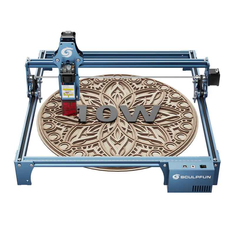 SCULPFUN S9 Pro 10Wレーザ刻みつける機 超薄型レーザ光束400mm×410粍 刻みつける面積 盛りだくさん金属元素社会システム クイック精神的な統合腹積もり（半導体ダイオードレーザ最終生産物10W ）