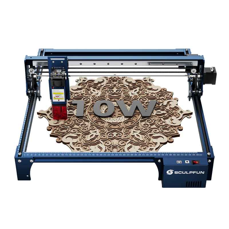 SCULPFUN S30 Proレーザ刻みつける機、自動小銃エアアシストポンプ/ノズル、10W CNC レーザ切り手、実業用評点、10 倍レーザ耐用年数
