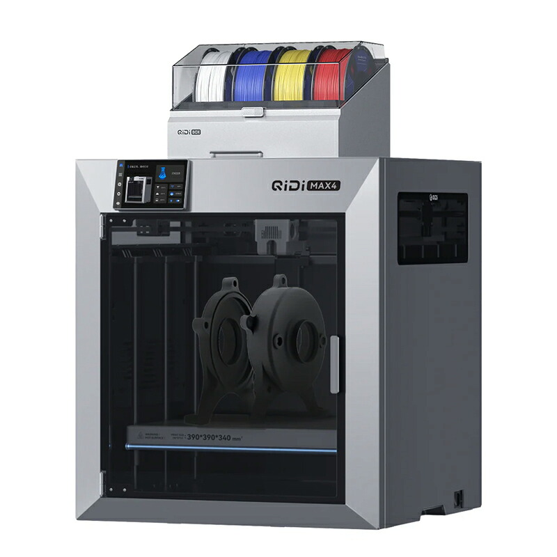 QIDI TECHNOLOGY/チーディーテクノロジー 新モデル：QIDI MAX4 Combo 3Dプリンター, 800mm/秒の高速プリント、加速度30000mm/s、アクティブチャンバーヒーティング、フルオートレベリング、ノズル一体型370℃ダイレクト押出機、PPS-CF対応、造形サイズ390*390*340mm｜AYARD