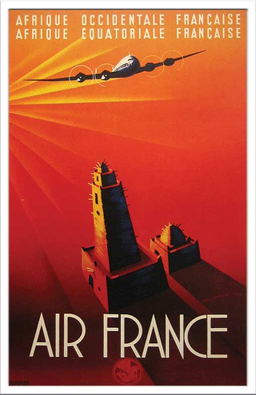 ポスターフレーム Maurus Air France Afrique(マウルス エールフランス　アフリック)/インテリア 飾る 額入り 額装込 風景画 油絵 ポスター アート 印象派 直筆 ビーチ アートパネル リビング 玄関 プレゼント フック 民家 花 アートフレーム 飾るL おしゃれ 壁掛け 絵