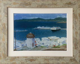 楽天市場】絵画 油絵 青い海のエーゲ海 ミコノス島 （滝川英彦） 送料