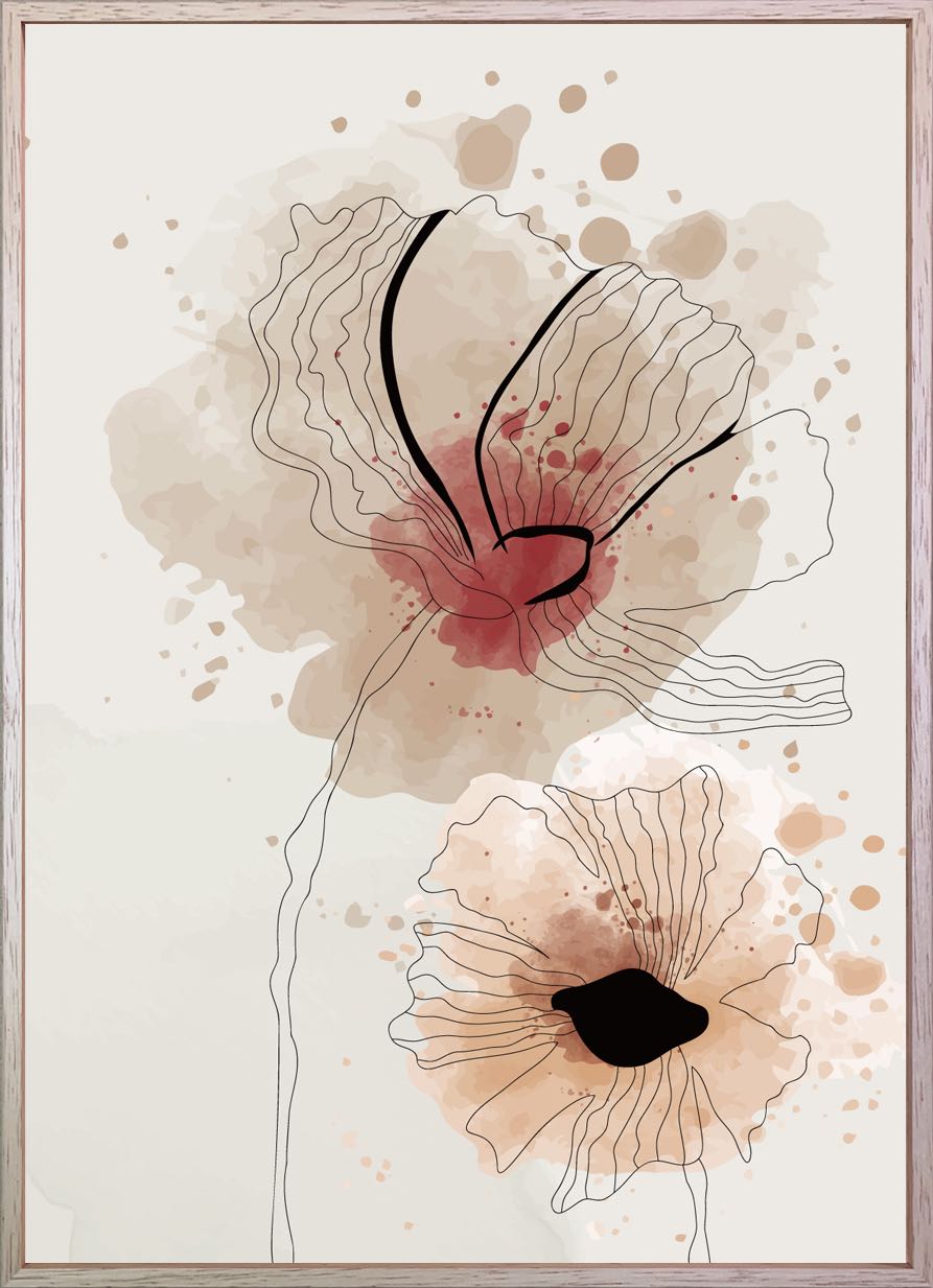 絵画 花 A3 壁飾り 抽象画 プレゼント 飾る アート M おしゃれ 壁掛け 絵