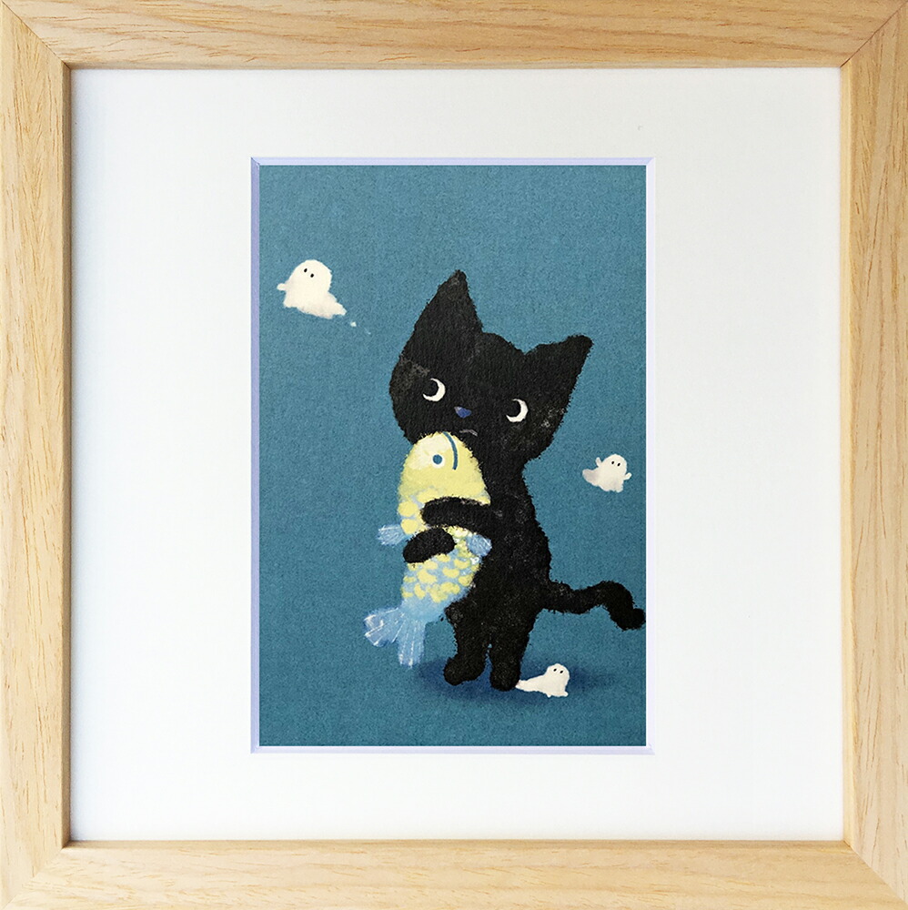 猫の絵　フレームごと　　イギリス製 sinw2731.jpg