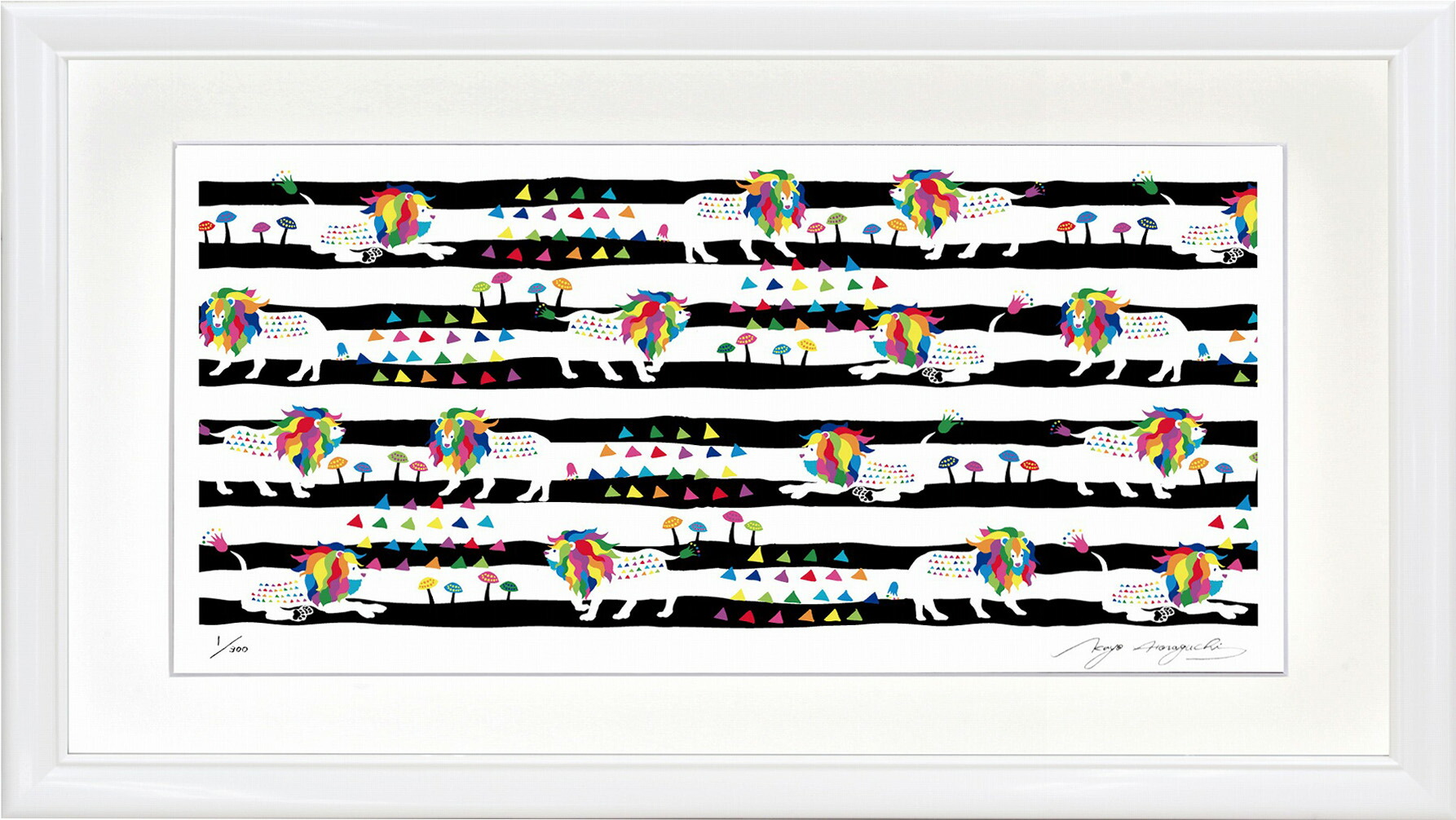 絵画 ほらぐちかよ マッシュルーム・ロードーブラック(C6728) インテリア 壁 に飾る絵 リビング 玄関 ギフト 子ども部屋 プレゼント アート フレーム付 壁飾り 額縁付き 御祝 贈り物 おしゃれ 壁掛け|絵画・壁飾り 風景専門店あゆわら