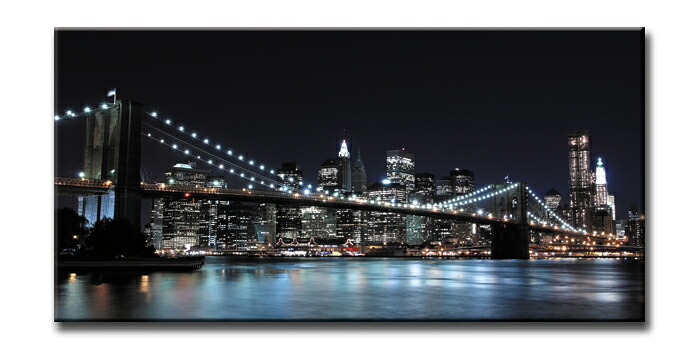 キャンバスアート アーバンスタイルM ブルックリンブリッジ(URBAN STYLE M BrooklynBridge)/額入り 額装込 絵画 アート リビング 玄関 トイレ インテリア かわいい 壁飾り 癒やし プレゼント ギフト アートパネル ポスター アートフレーム 飾る Lサイズ おしゃれ 壁掛け 絵