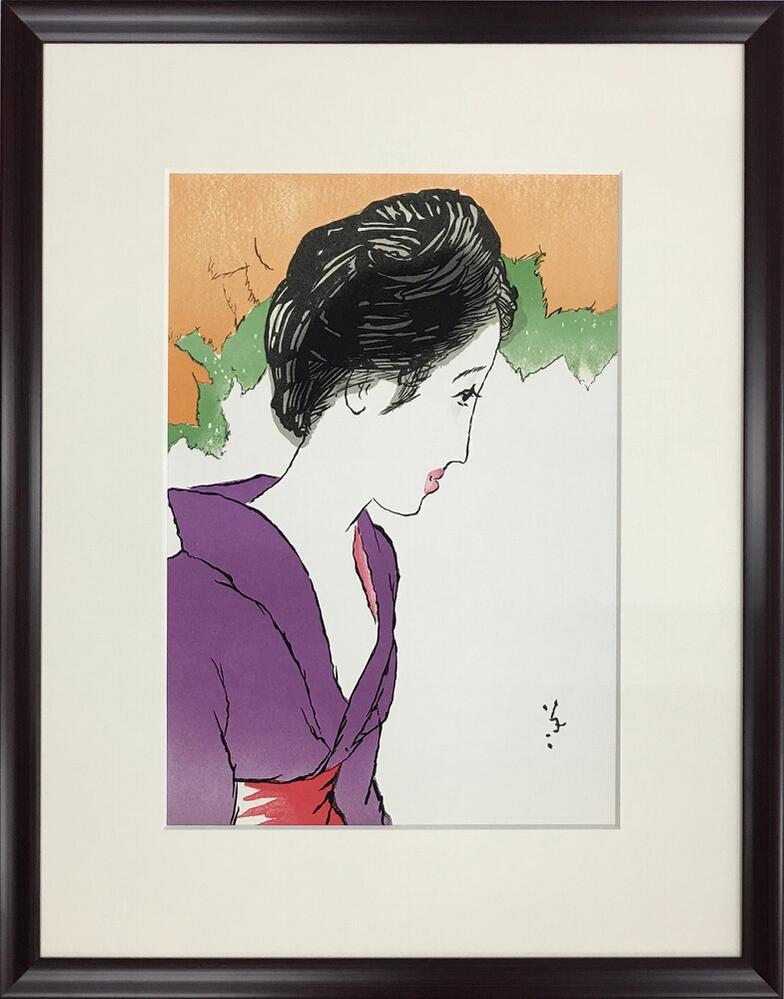 楽天市場】絵画 竹久 夢二 秋雲流れて/インテリア 額入り 額装込
