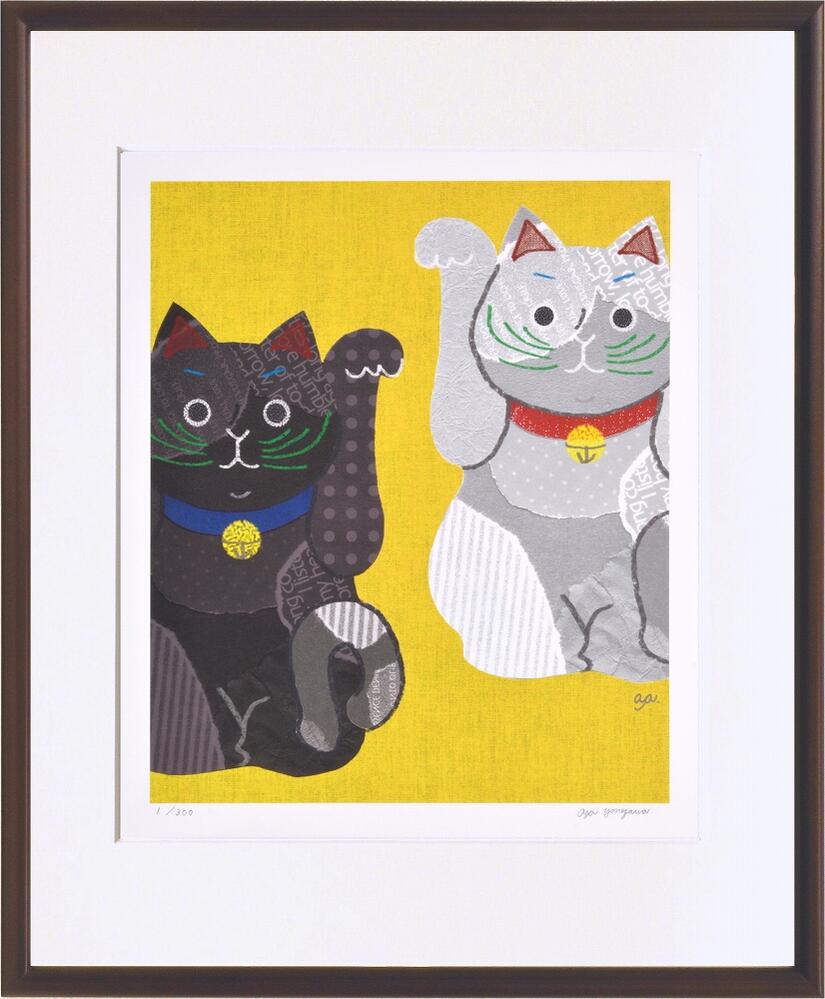 猫　ハチワレ　白黒　イラスト　絵画　七宝焼　七宝アート　七宝絵画　額縁 imgrc0103347750.jpg
