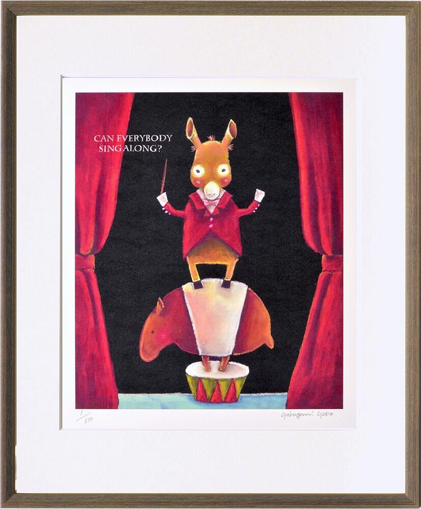 絵画 藪上 陽子 ろばとばく/インテリア 額入り 額装込 風景画 油絵 ポスター アート アートパネル リビング 玄関 プレゼント モダン アートフレーム 飾る Lサイズ おしゃれ 壁掛け 絵