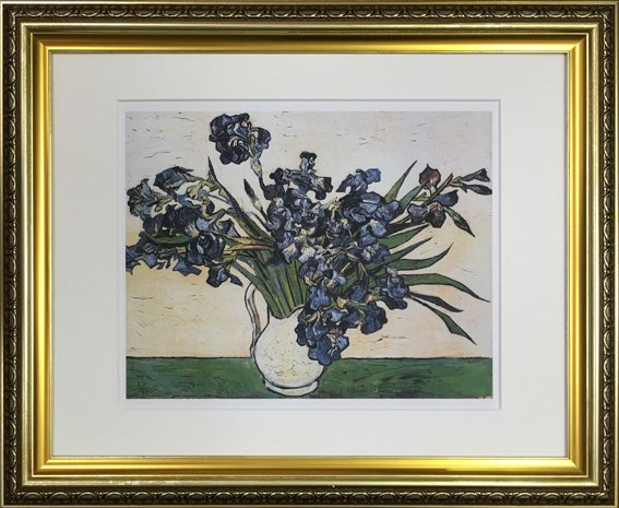 楽天市場】名画 ゴッホ「花瓶のアイリス」/インテリア 額入り 額装込