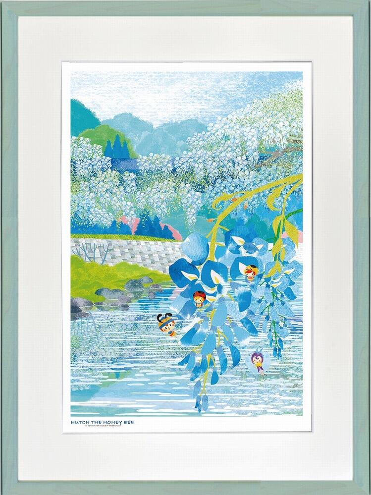 絵画 昆虫物語みなしごハッチ 愛のふじ橋(大全紙) はりたつお /昆虫物語みつばちハッチ 額入り 絵画 アート リビング 玄関 トイレ インテリア かわいい 壁飾り 癒やし プレゼント ギフト アートパネル ポスター アートフレーム 3Lサイズ おしゃれ 壁掛け 絵