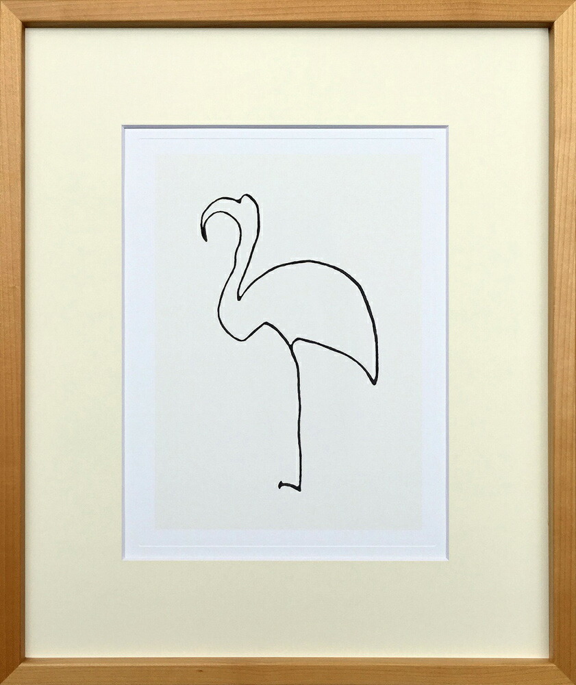 楽天市場 名画アートフレーム フラミンゴ Le Flamand Rose パブロ ピカソ Pablo Picasso 額入り 絵画 絵 壁掛け アート リビング 玄関 トイレ インテリア かわいい 壁飾り 癒やし プレゼント ギフト アートパネル ポスター アートフレーム おしゃれ Llサイズ 巣ごもり