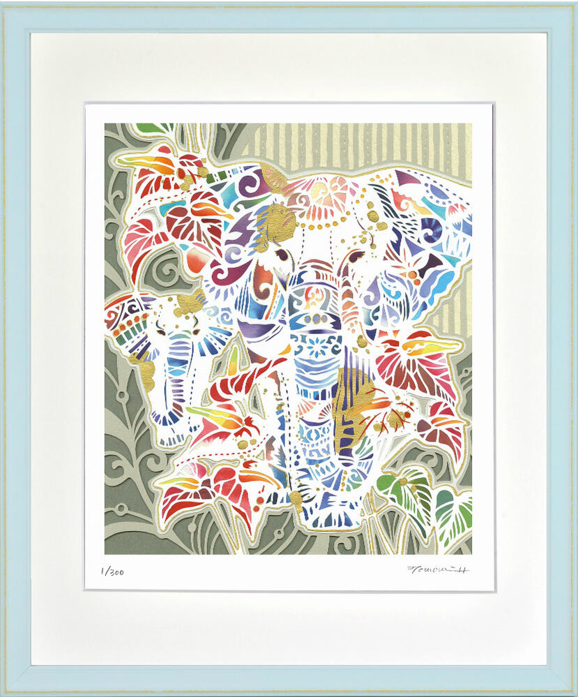 楽天市場】【スーパーSALE10％OFF】絵画 米澤 彩 ゾウたち（C5917