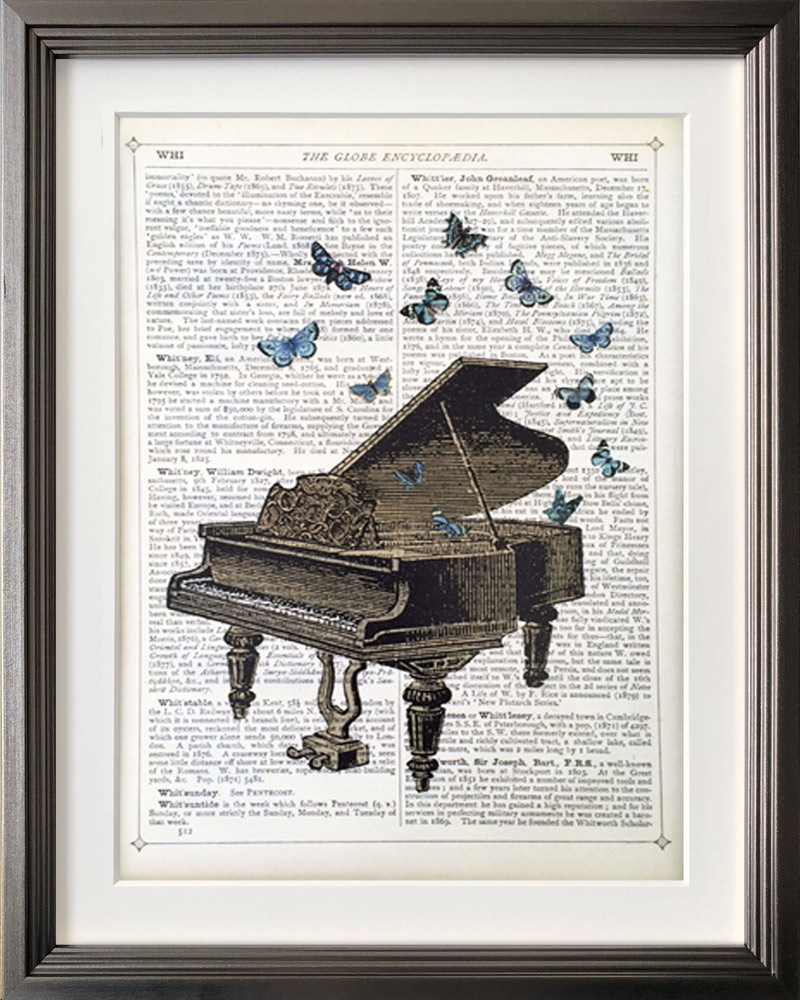 絵画 マリオン Piano アート おしゃれ 壁飾り 額付き ギフト インテリア プレゼント マコネギー Butterflies 壁に飾る