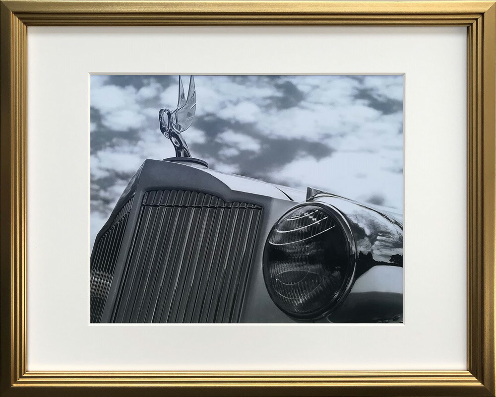最大100%ポイントバック！限定抽選 絵画 リチャード ジェームス Packard インテリア クラシックカー アート ギフト リビング 玄関 廊下 壁飾り 額付き モノクロ クール プレゼント 部屋に飾る アートフレーム Mサイズ おしゃれ 壁掛け 絵