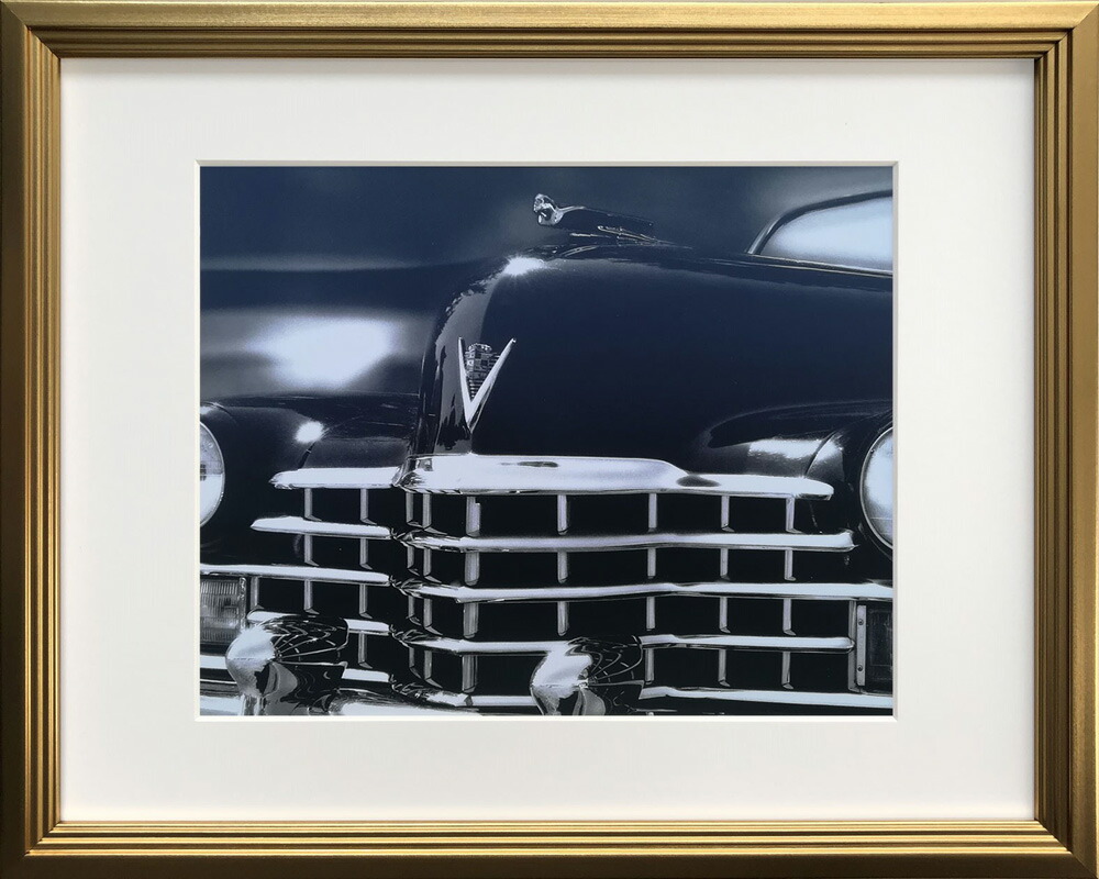最大100%ポイントバック！限定抽選 絵画 リチャード ジェームス Legends Cadillac インテリア クラシックカー アート リビング 玄関 廊下 壁飾り 額付き モノクロ クール プレゼント ギフト 部屋に飾る アートフレーム Mサイズ おしゃれ 壁掛け 絵