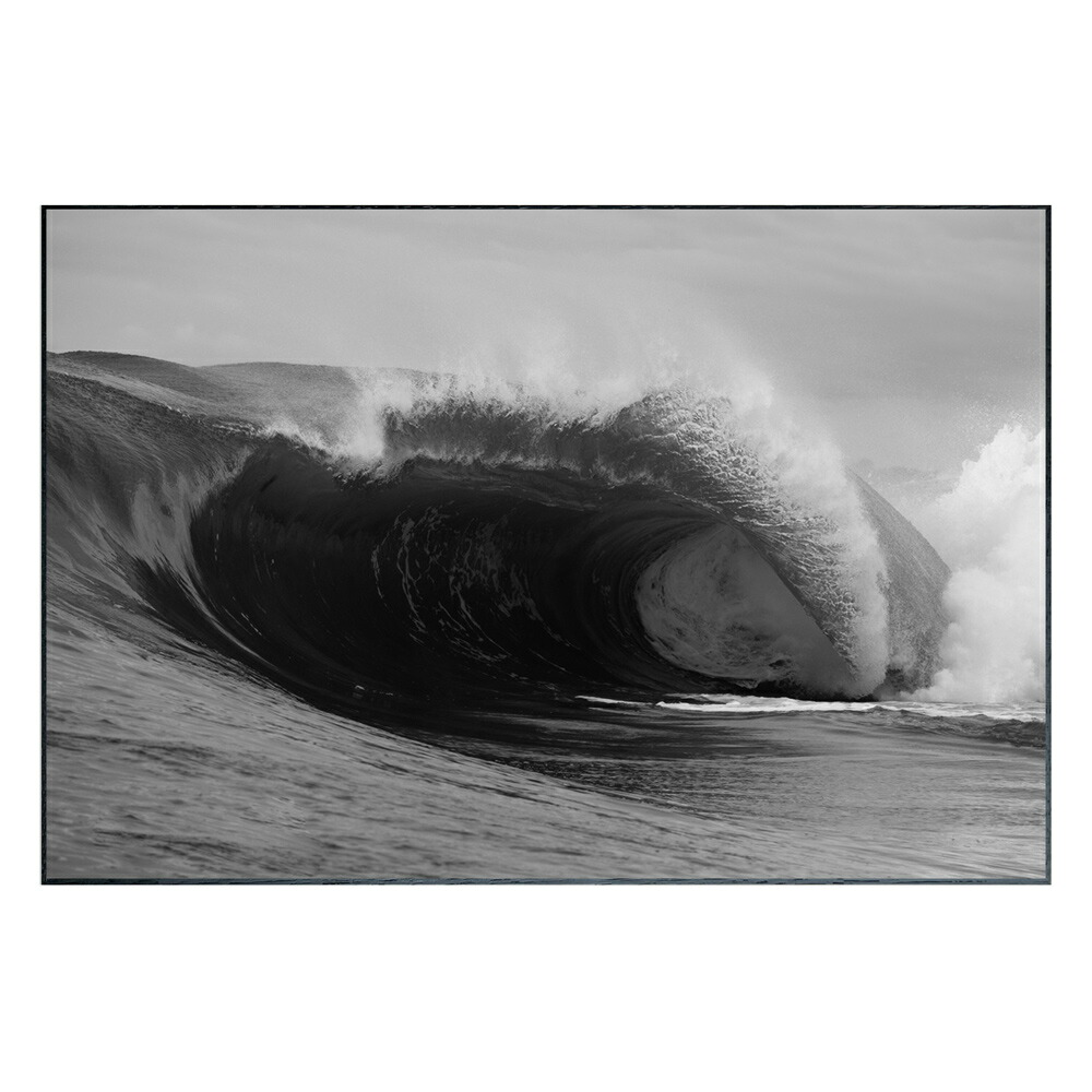 最大100%ポイントバック！限定抽選 絵画 Photography Big wave インテリア 壁飾り 波 海 写真 額付き モノクロ アート シンプル リビング 玄関 ギフト プレゼント 壁掛け 飾る おしゃれ 店舗 会社 アートパネル ショップ オフィス エントランス 4Lサイズ