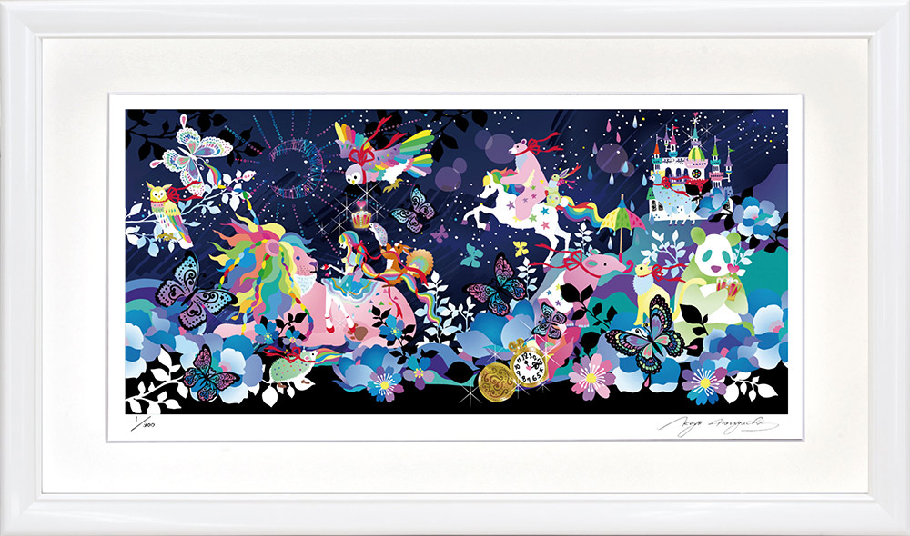 絵画 ホラグチ カヨ 淋しさに押しつぶされそうな夜には インテリア 壁 に飾る絵 リビング 玄関 ギフト 子ども部屋 かわいい 元気になる絵 プレゼント アート フレーム付 壁飾り 額縁付き 御祝 贈り物 LLサイズ おしゃれ 壁掛け 絵