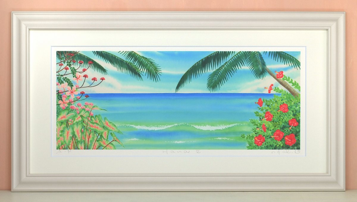 楽天市場】3/31販売終了 絵画 壁掛け Surf green〔栗乃木ハルミ・くり
