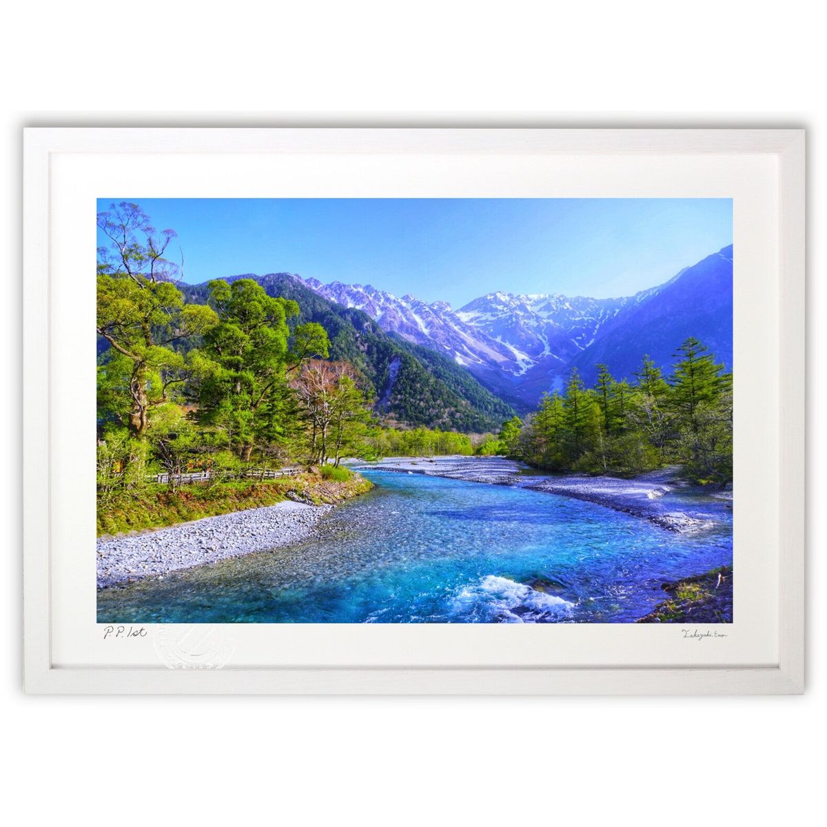 楽天市場】瀬良風香 肉筆油彩画『爽風上高地』小 名画 絵画 額装