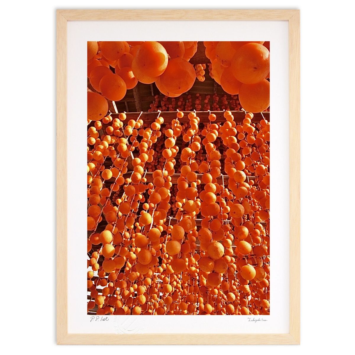 楽天市場】高見蘭石 柿に小鳥 52×42cm 花鳥図 日本画 秋飾り 秋 柿