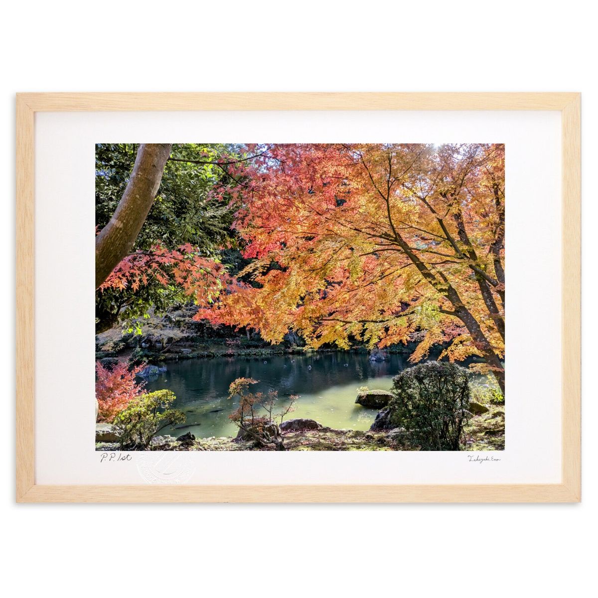 楽天市場】壁掛けアート 額縁付アートパネル 紅葉/もみじの風景画/y2