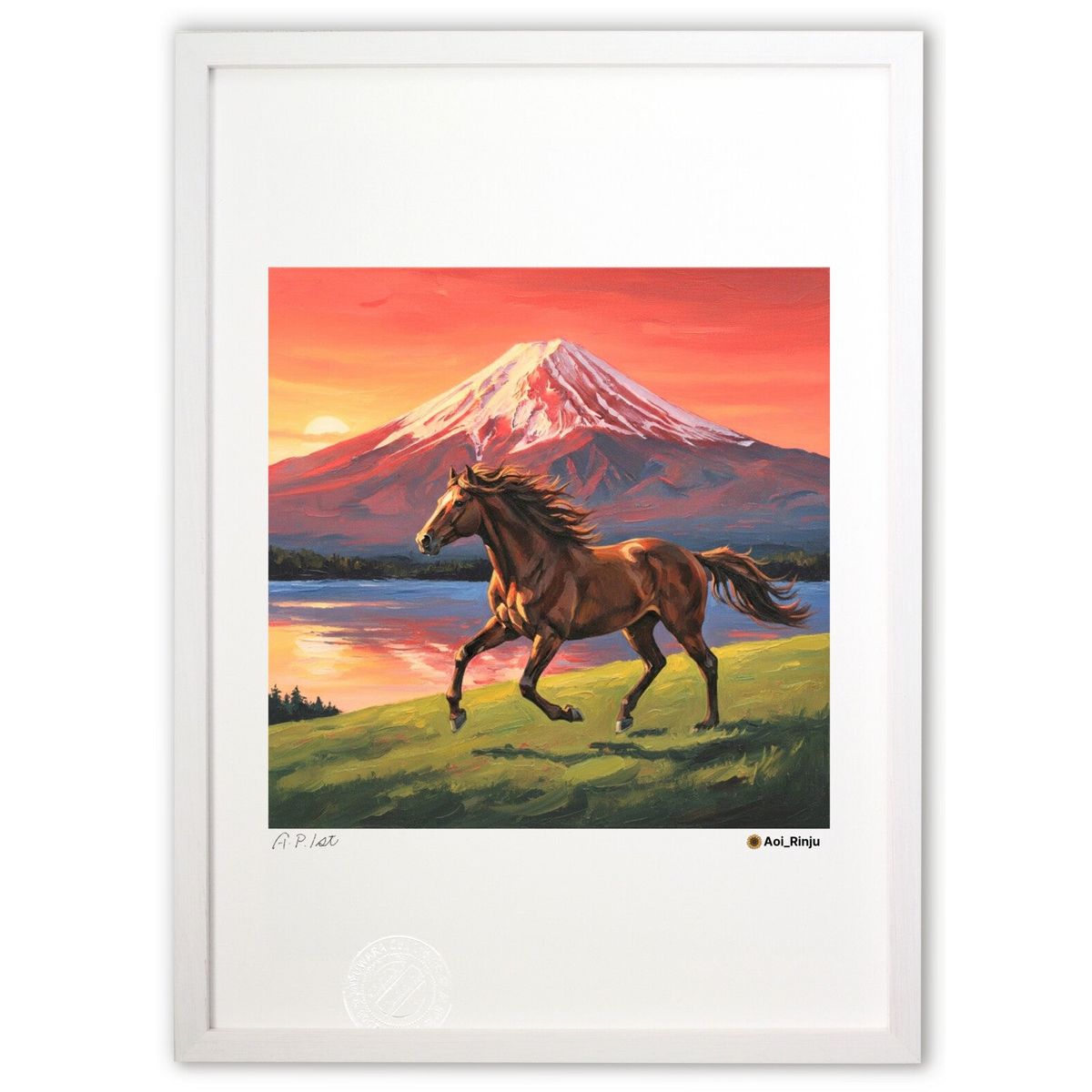 楽天市場】絵画 山岸正巳 パステル画 『白馬』 動物 馬 優しい 穏やか