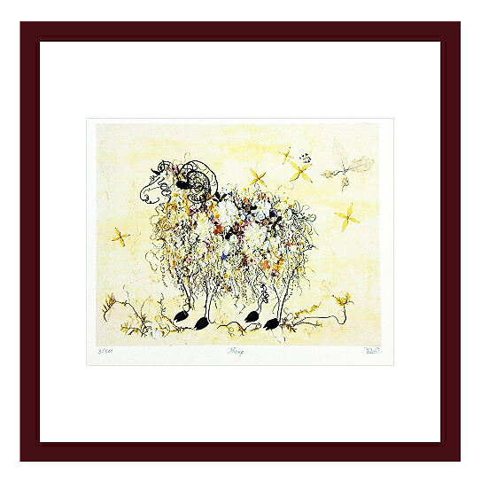 アートフレーム Atelier Flower Horizon ジグレー版画 Sheep/インテリア 額入り 額装込 風景画 油絵 ポスター アート アートパネル リビング 玄関 プレゼント モダン アートフレーム 飾る Mサイズ おしゃれ 壁掛け 絵