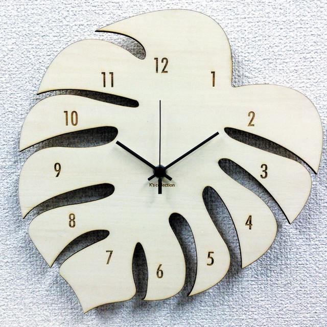 数量は多 時計 Silhouette Clock Monstera 掛け時計 置き時計 ウォール