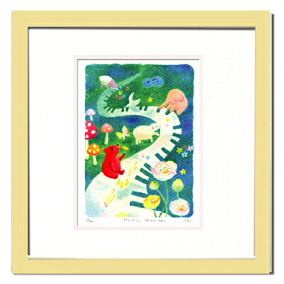絵画 壁飾り Ryo Music Garden/インテリア 額入り 額装込 風景画 油絵 ポスター アート アートパネル リビング 玄関 プレゼント モダン アートフレーム 飾る Mサイズ おしゃれ 壁掛け 絵