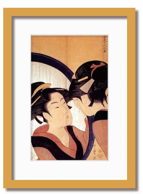 絵画 和楽シリーズ インテリアアート 喜多川 歌麿 浮世絵 美人画 姿身七人化粧