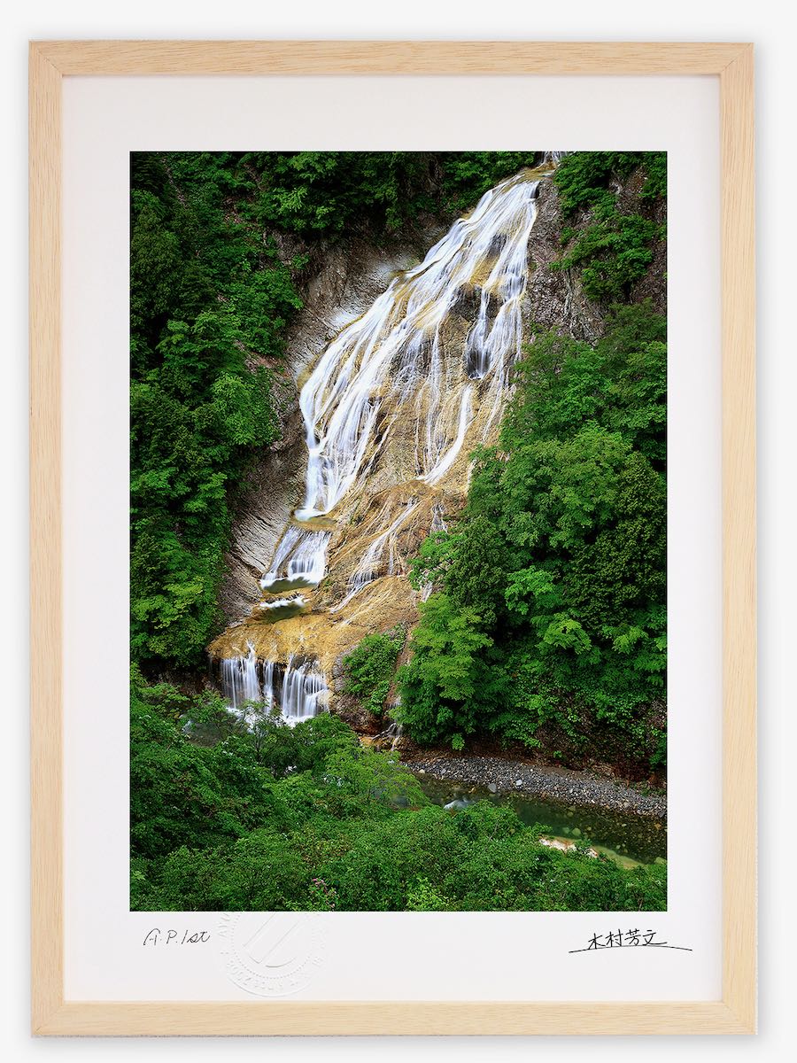 ★原不動滝 油絵 額装 日本の滝百選 風景画 インテリア 壁掛け絵画 ☆原不動滝 油絵 額装 日本の滝百選 風景画 インテリア 壁掛け絵画