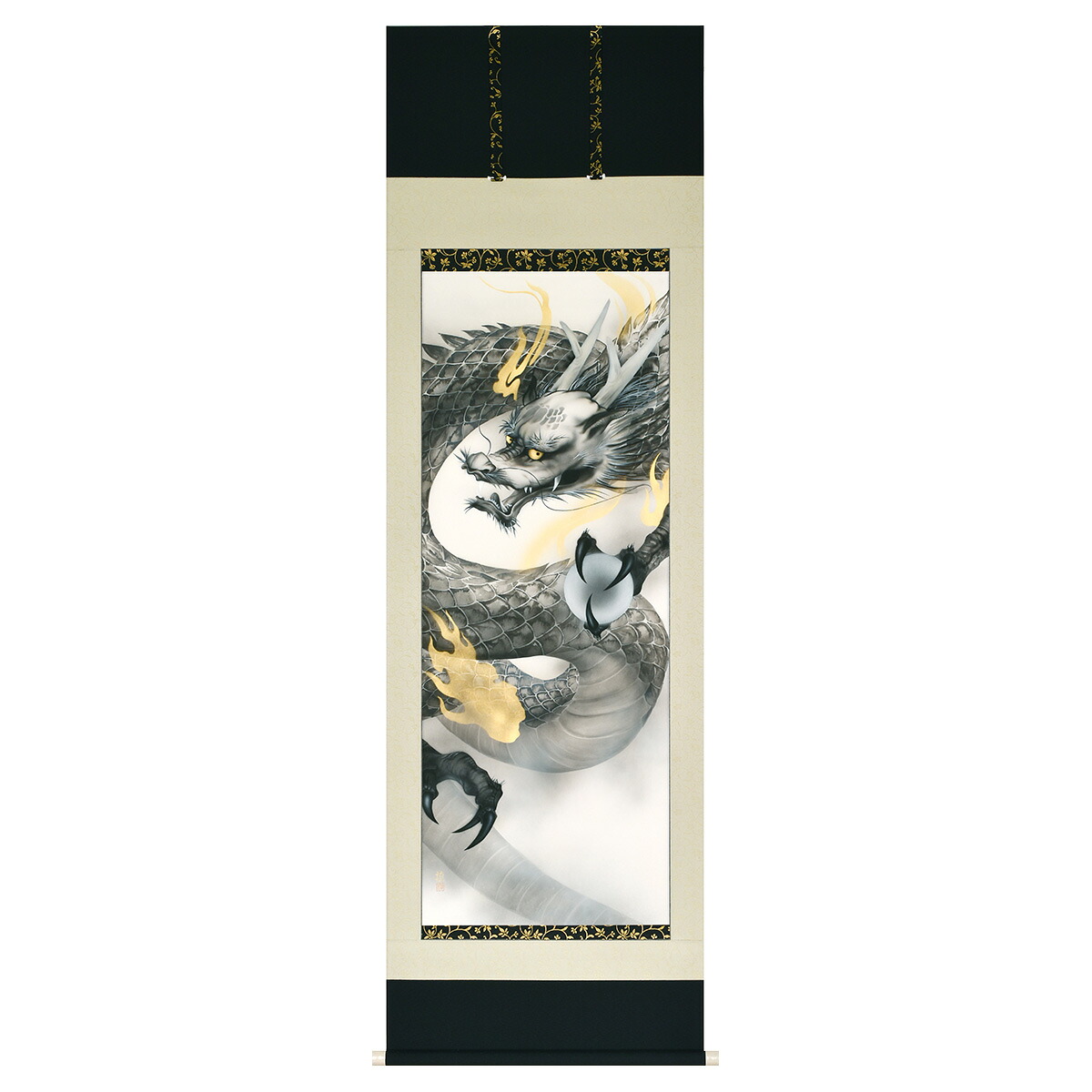 手描き 掛け軸 「龍」中川槙 尺五立 幅59&times;丈190cm 太巻桐箱収納 モダン 手描き 掛け軸 床の間 和室 おしゃれ 壁掛け 絵｜絵画・壁飾り　風景専門店あゆわら